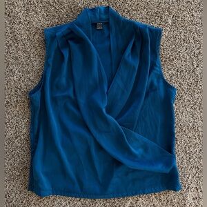 Blue Sleeveless Blouse